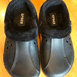 Crocs Lined Clog Black Men’s Size 8 Women's size 10 Slip On